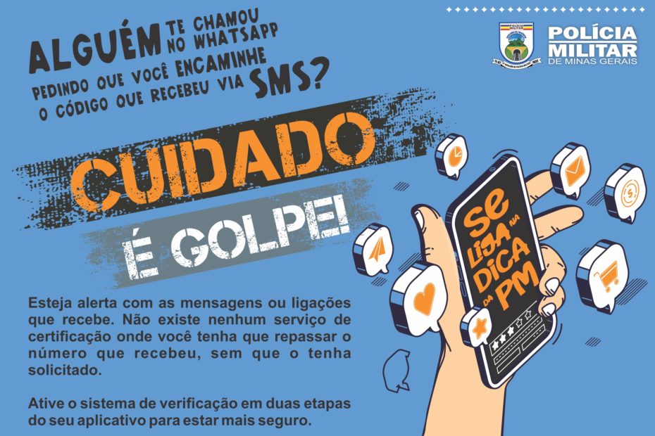 Campanha da Polícia Militar de Passa Tempo-MG contra o estelionato. Crédito/Polícia Militar de Passa Tempo-MG