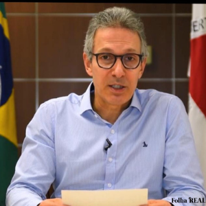 Governador Romeu Zema (NOVO) durante pronunciamento. Crédito/Imagem de divulgação